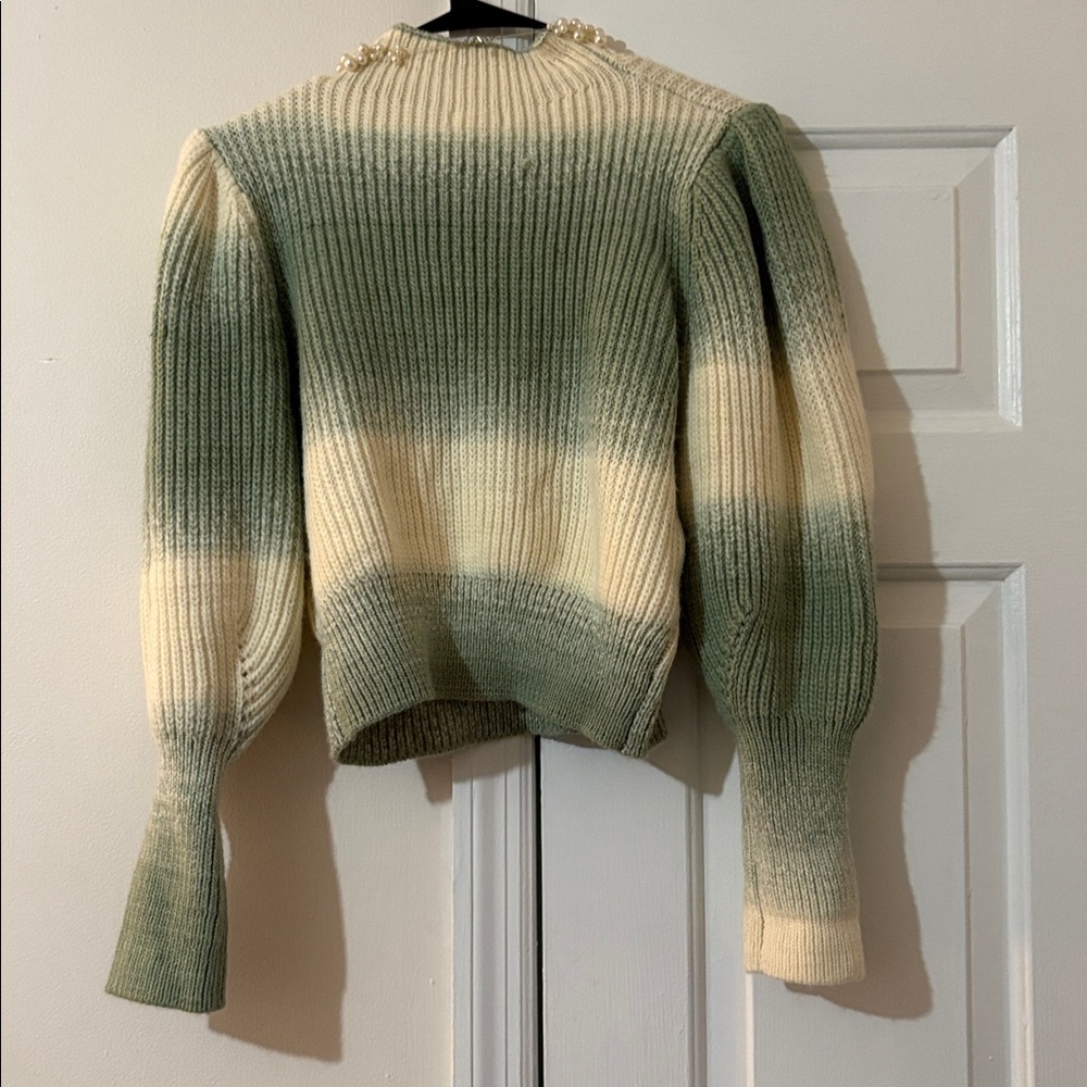 It's Our Time Cream and Green Turtleneck Sweater - Picture 4 of 12